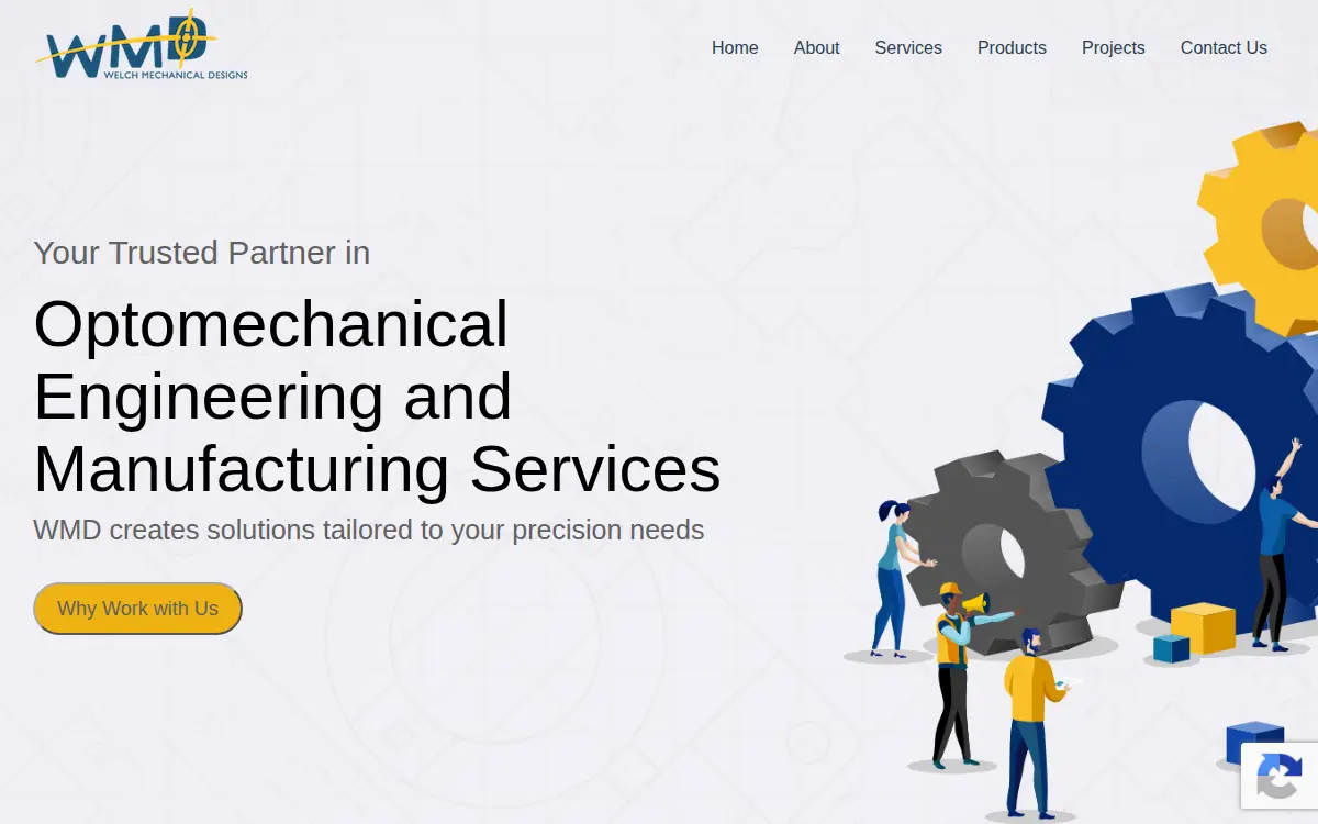Homepage of Welch Mechanical Designs, LLC