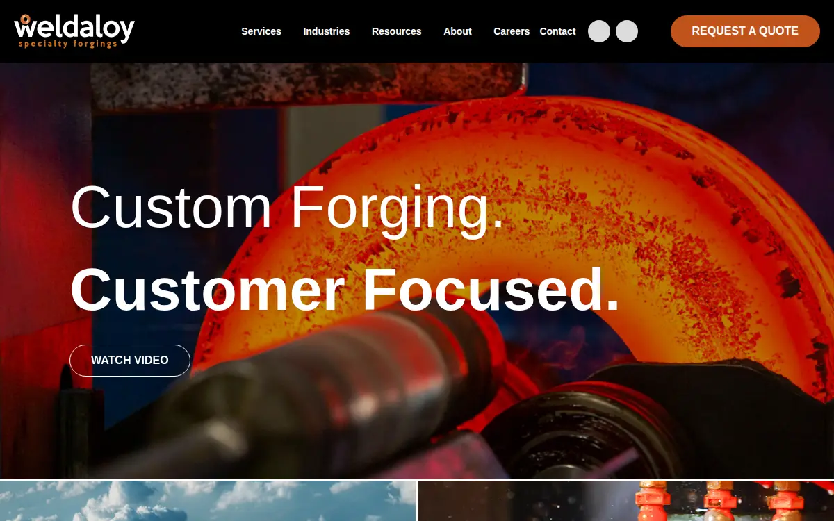 Homepage of Weldaloy Products Company