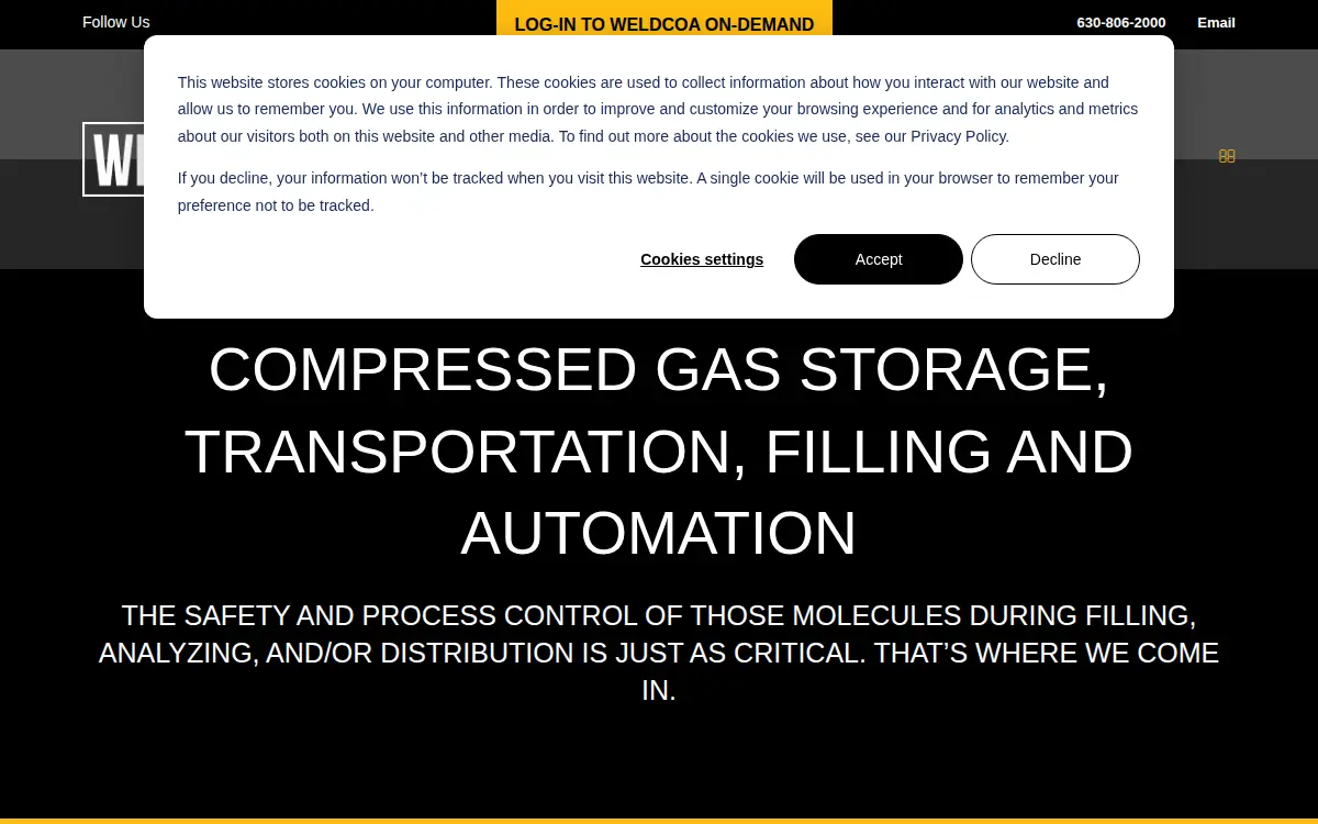 Homepage of Welding Company of America