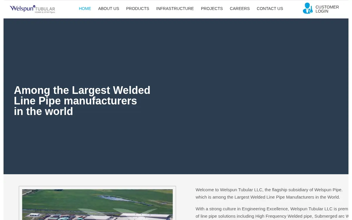 Homepage of Welspun Tubular LLC