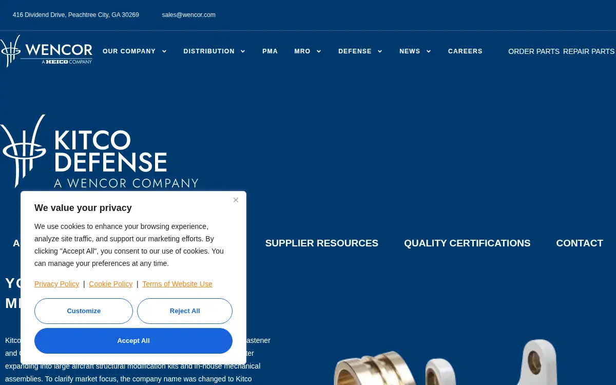 Homepage of Kitco LLC