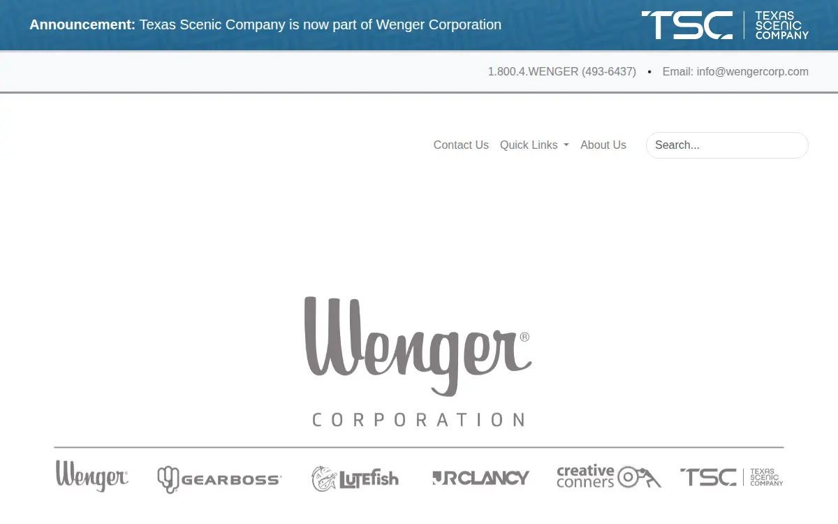Homepage of Wenger CORP