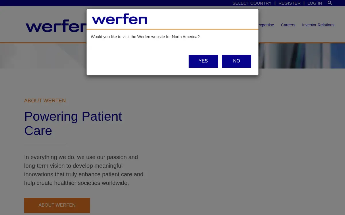 Homepage of Werfen USA LLC