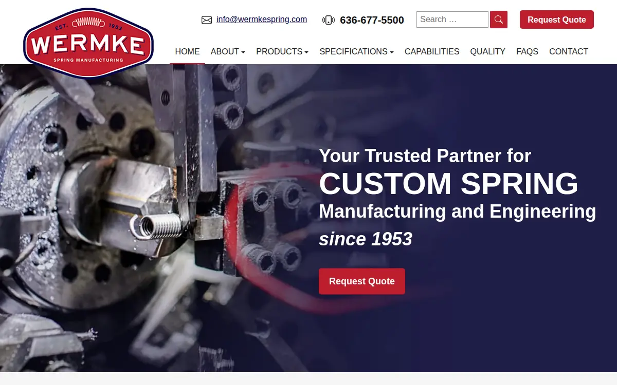 Homepage of Specialty Spring INC