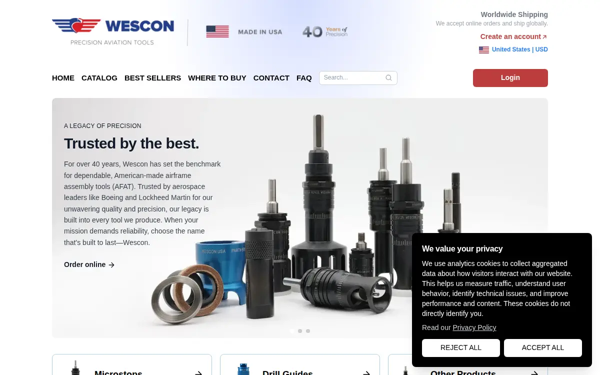 Homepage of Wescon Industries INC