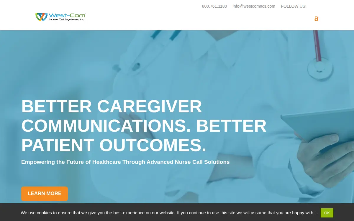 Homepage of West-com Nurse Call Systems, INC.