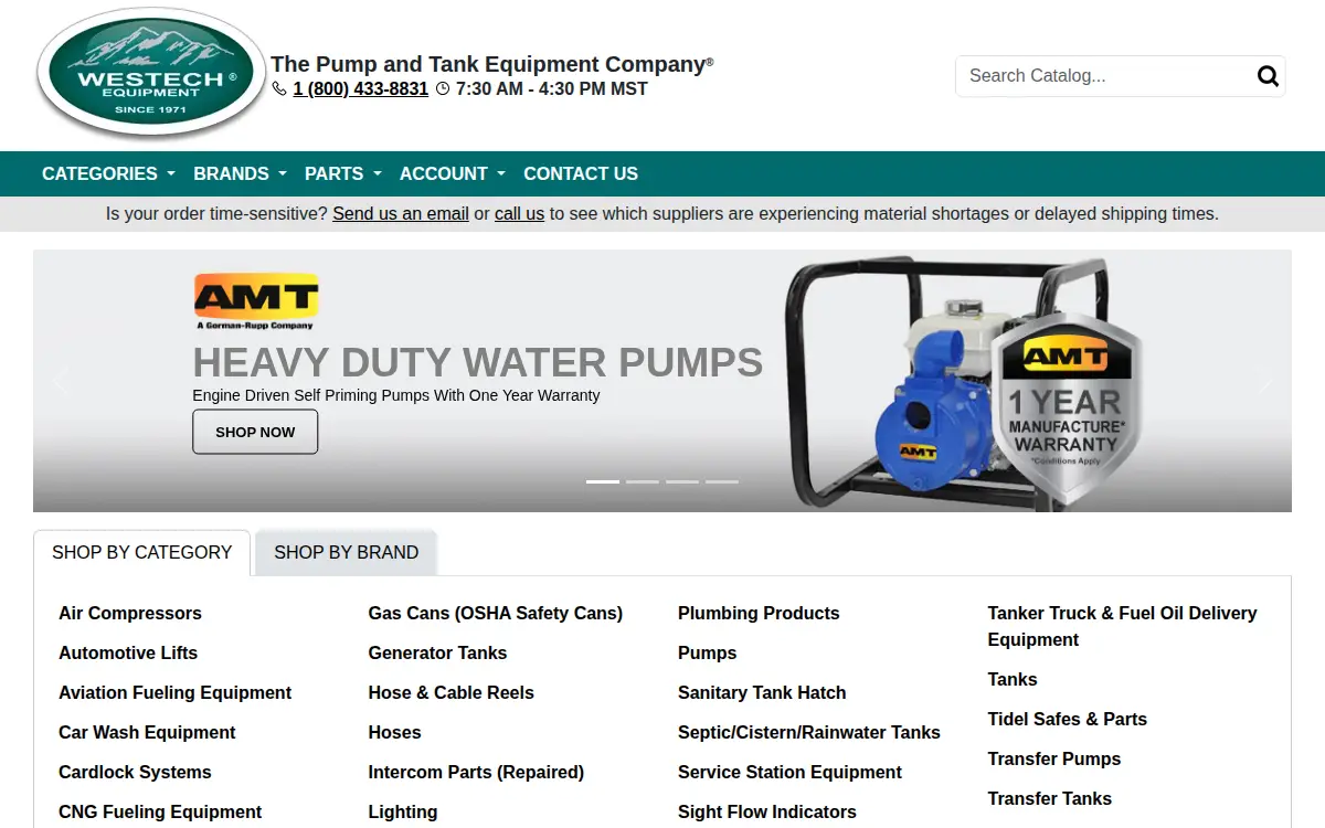 Homepage of Westech Fuel Equipment CO