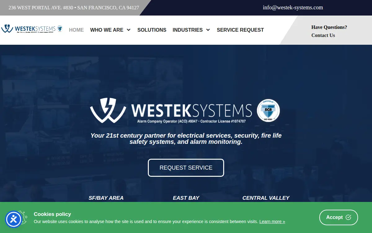 Homepage of Westek Systems INC