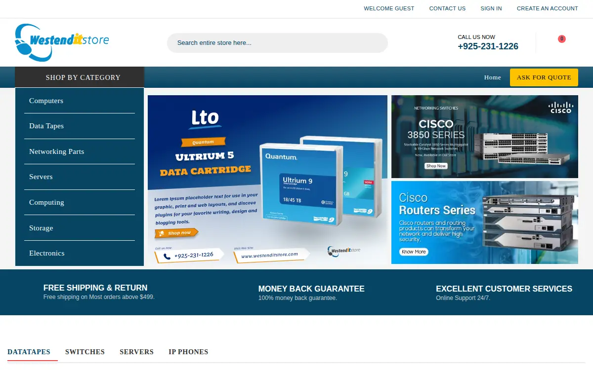 Homepage of Westend Enterprises Unlimited, INC.