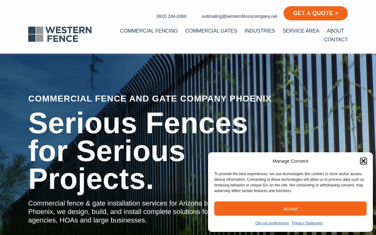 Homepage of Western Fence CO INC