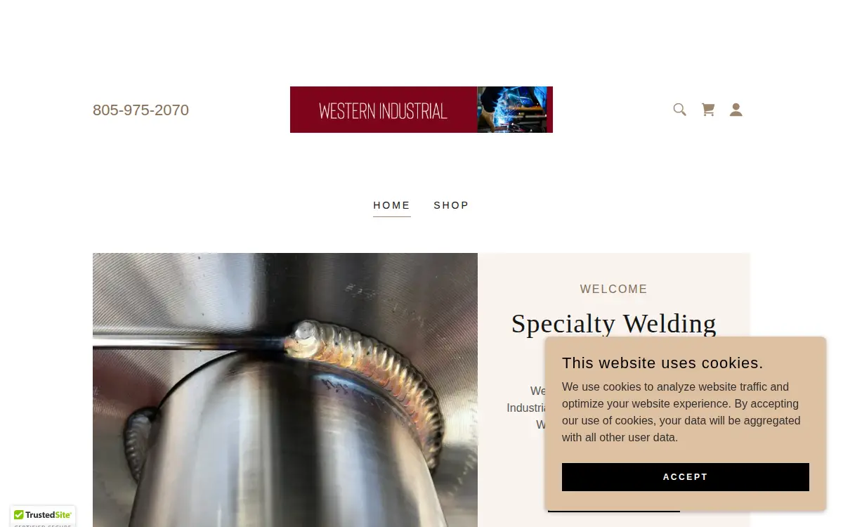 Homepage of Western Industrial, LLC