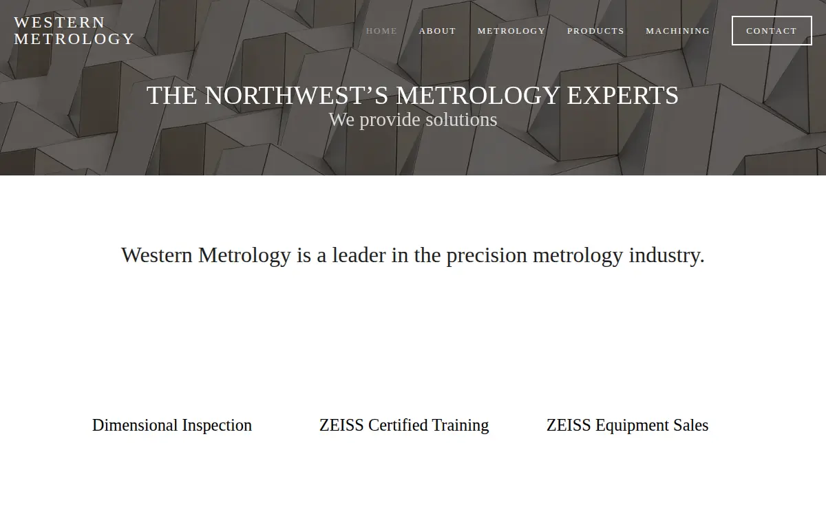 Homepage of Western Metrology Sales LLC