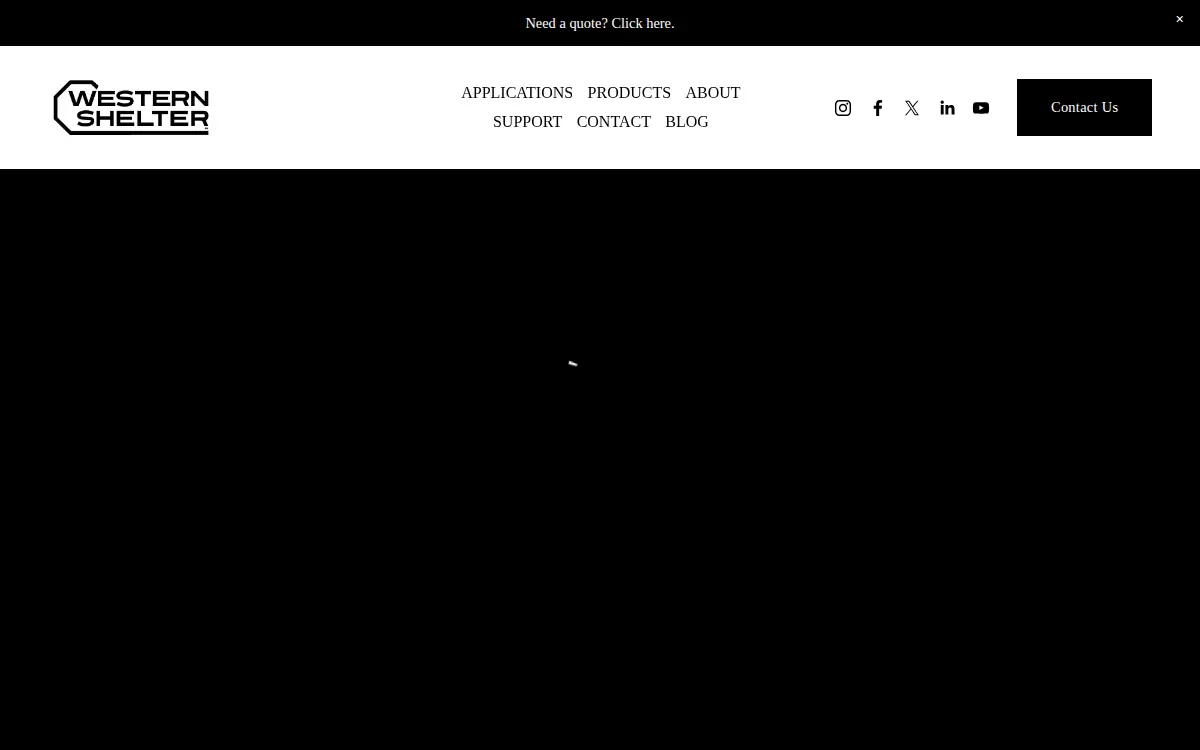 Homepage of Western Shelter Systems, LLC