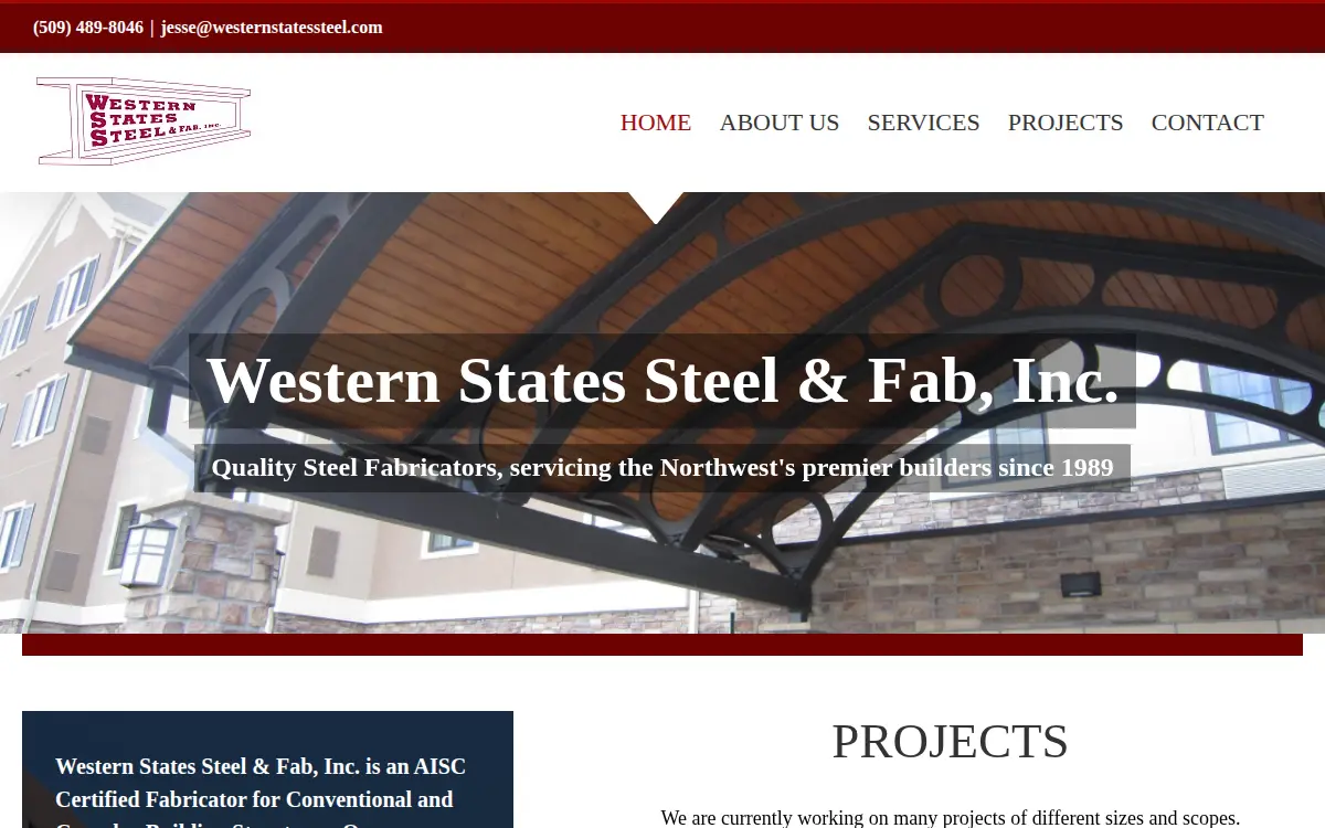 Homepage of Western States Steel & Fabrication, INC
