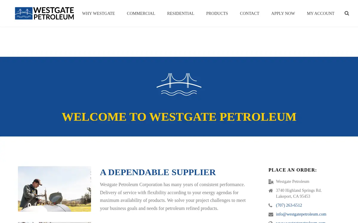 Homepage of Westgate Petroleum Company, INC.
