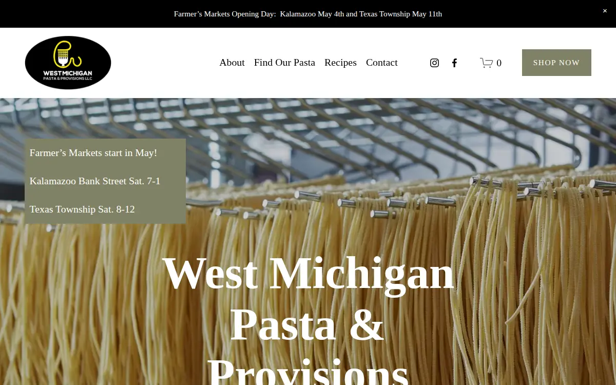 Homepage of West Michigan Provisions LLC