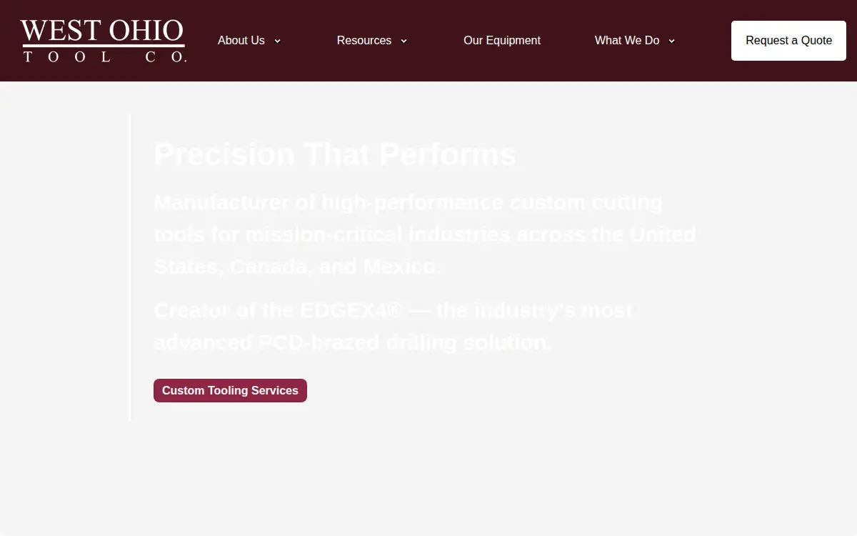 Homepage of West Ohio Tool CO