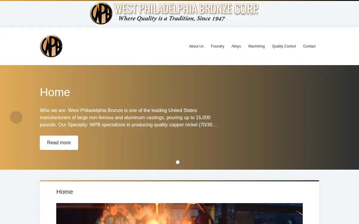 Homepage of West Phila. Bronze Co., INC