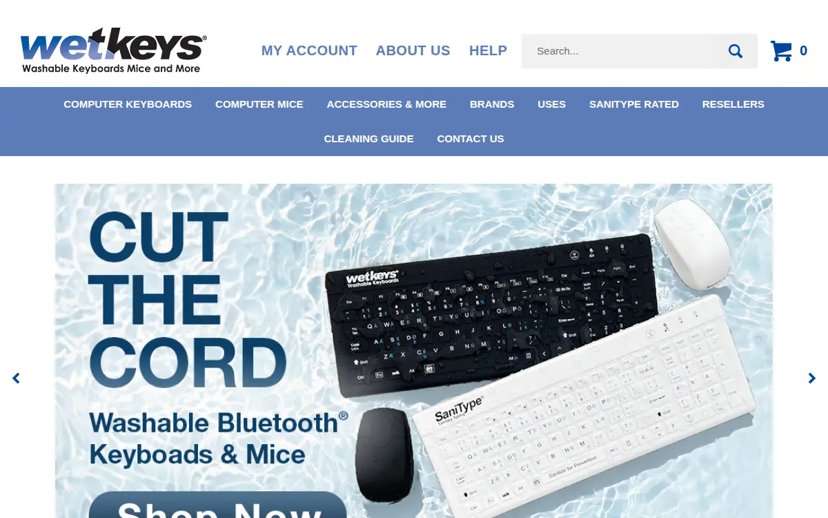 Homepage of Wetkeys, LLC