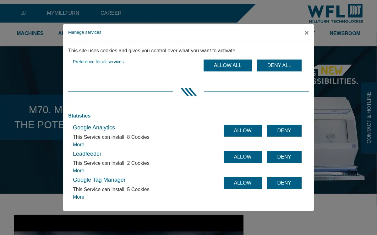 Homepage of Wfl Millturn Technologies INC