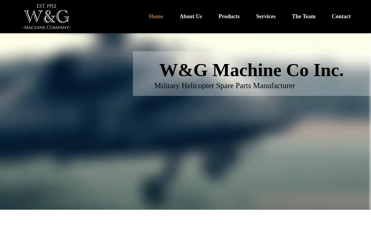 Homepage of W and G Machine Company, Incorporated
