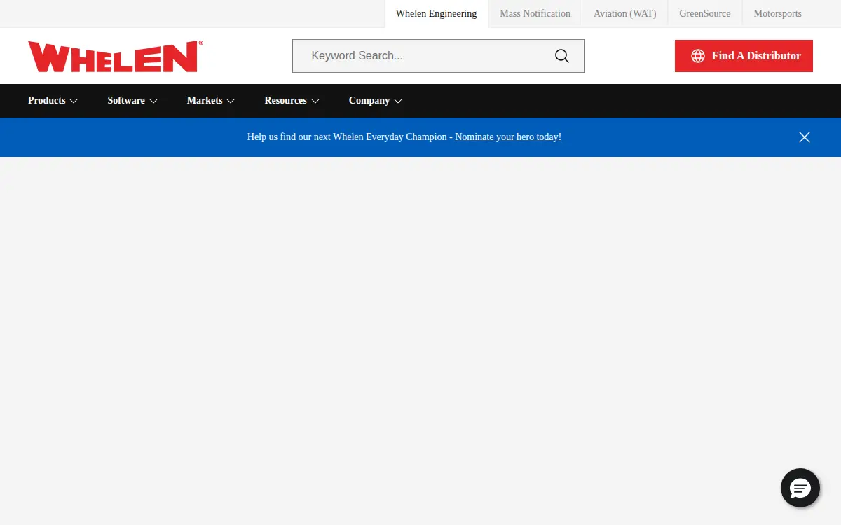 Homepage of Whelen Engineering Company, INC.