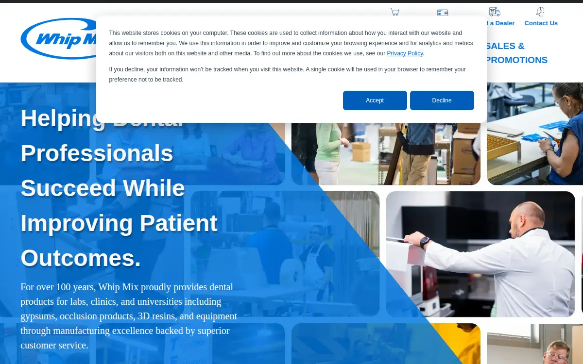 Homepage of Whip-mix CORP