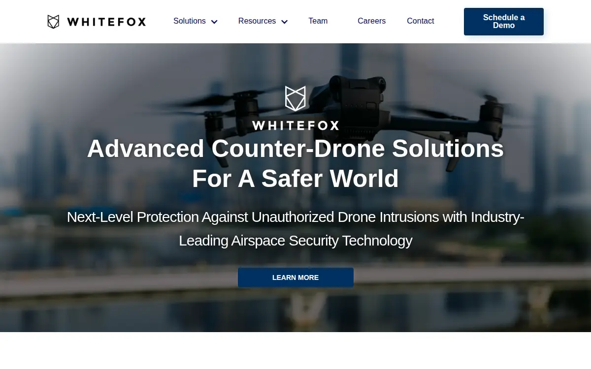 Homepage of Whitefox Defense Technologies, INC
