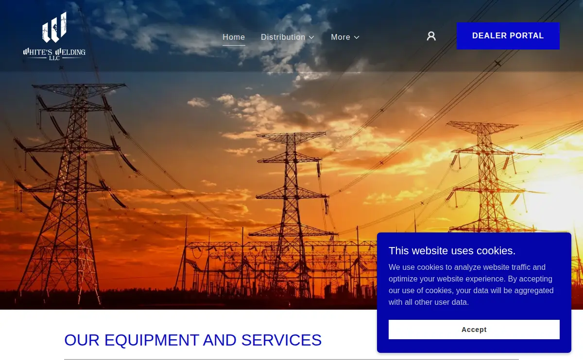 Homepage of White's Welding, LLC