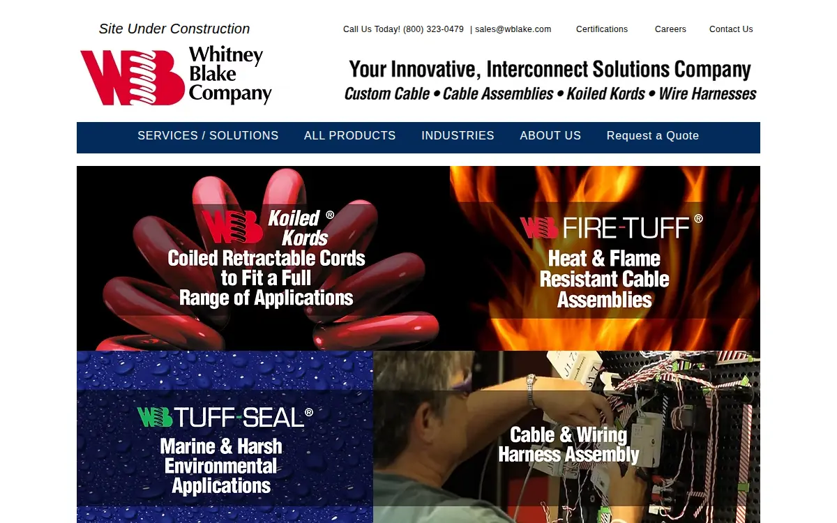 Homepage of Whitney Blake Company