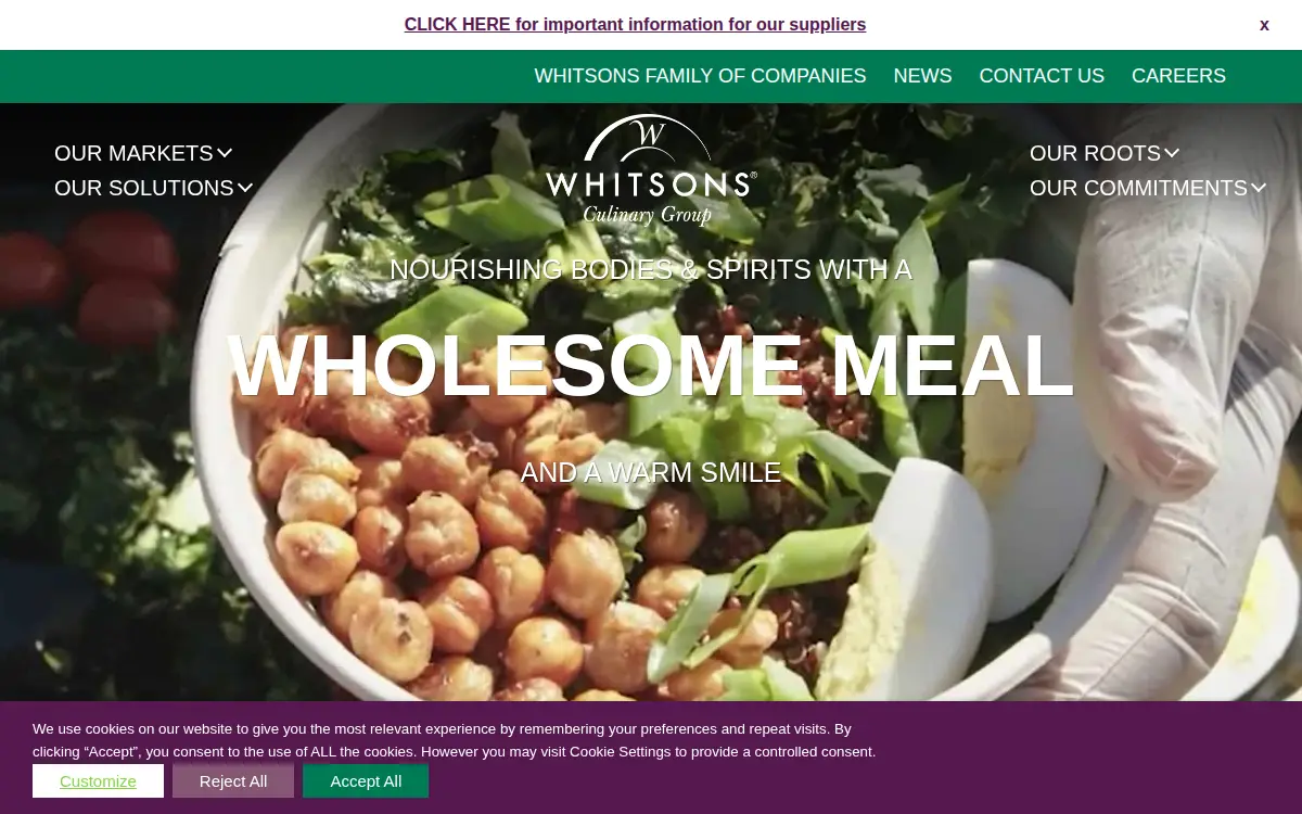 Homepage of Whitsons Food Service (bronx), LLC