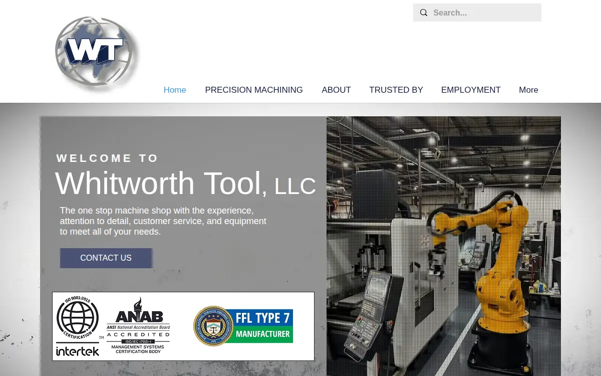 Homepage of Whitworth Tool Holdings LLC