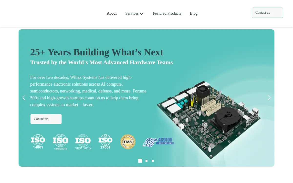 Homepage of Whizz Systems, INC.