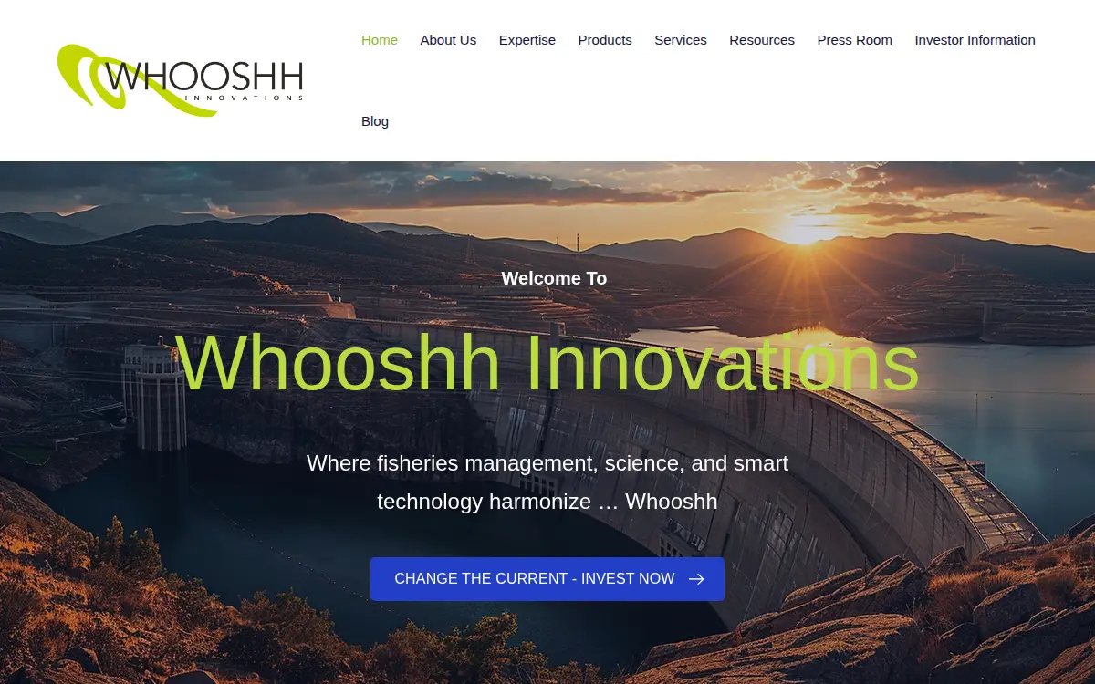 Homepage of Whooshh Innovations INC.