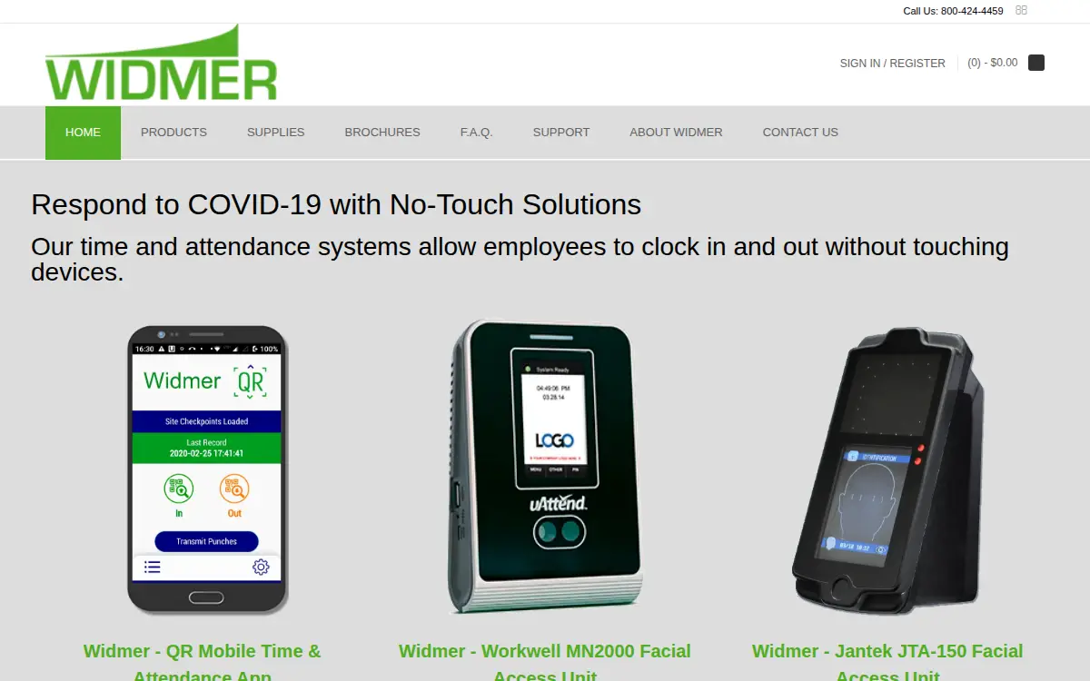 Homepage of Widmer Time Recorder CO INC