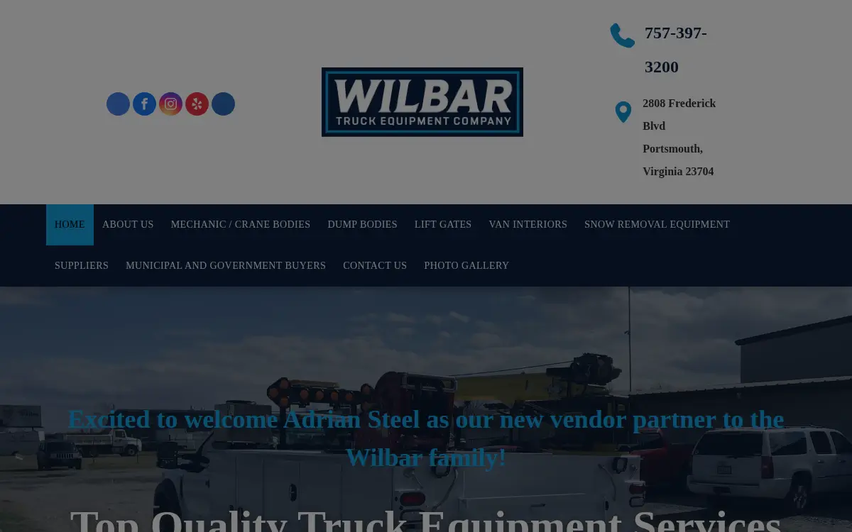 Homepage of Wilbar Truck Equipment CO