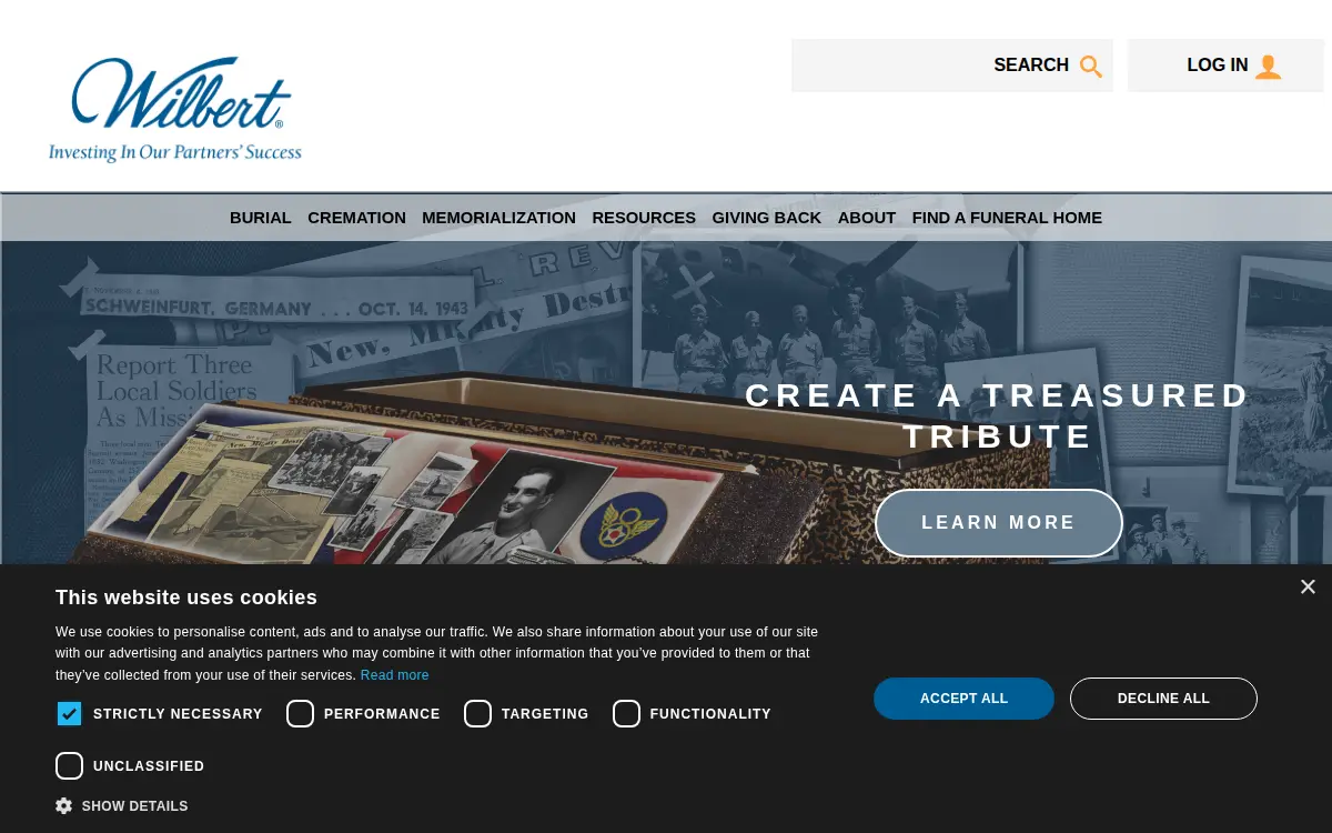 Homepage of Wilbert Funeral Services, INC.
