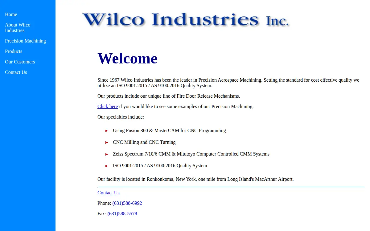 Homepage of Wilco Industries, INC.
