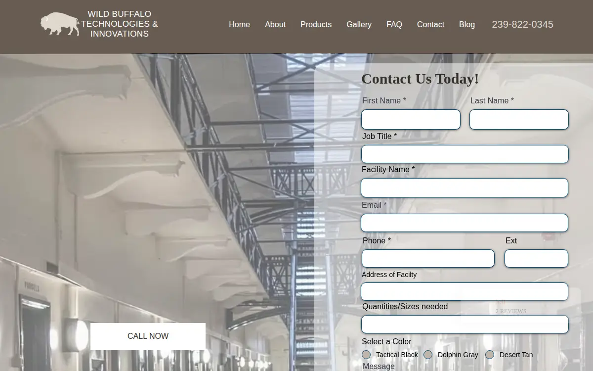 Homepage of Wild Buffalo Technologies & Innovations, LLC