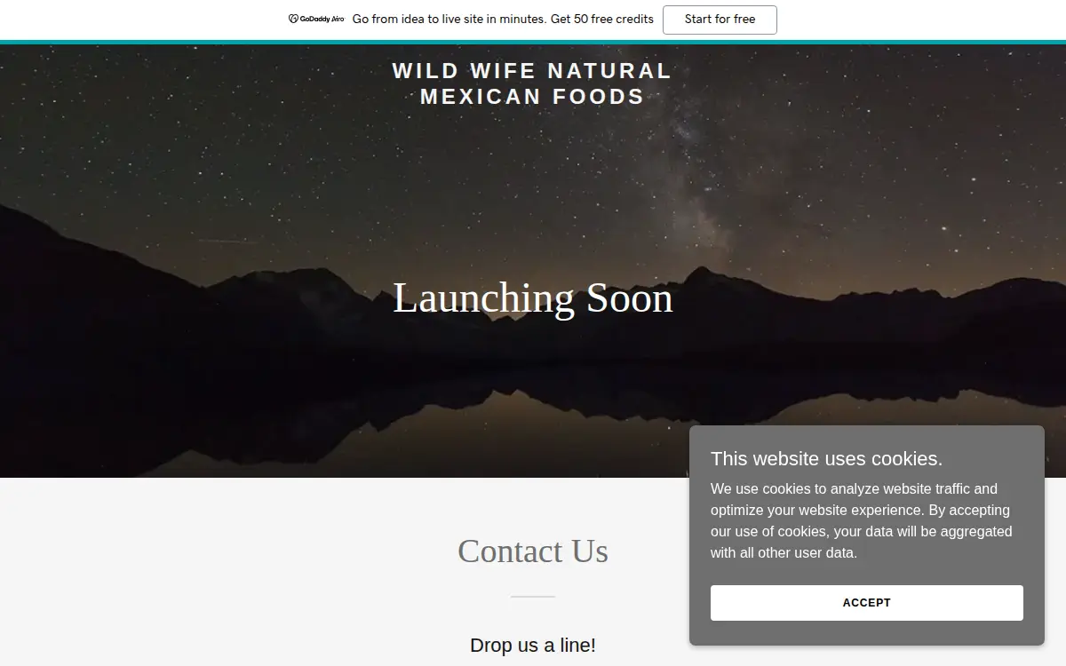 Homepage of Wild Wife Natural Mexican Foods, INC.