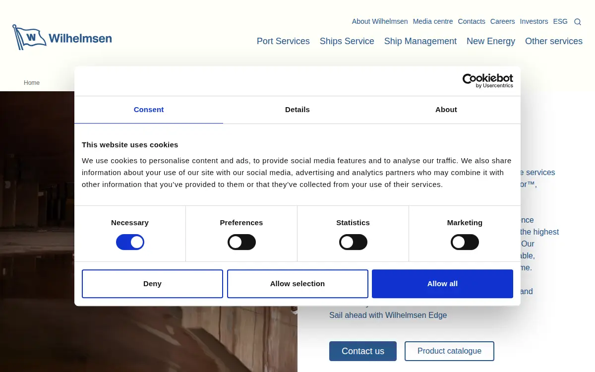 Homepage of Wilhelmsen Ships Service, INC