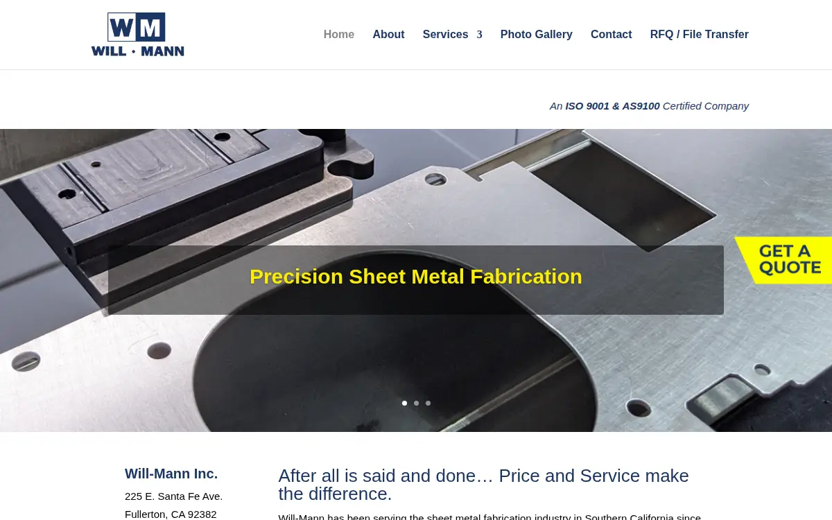 Homepage of Will-mann, INC