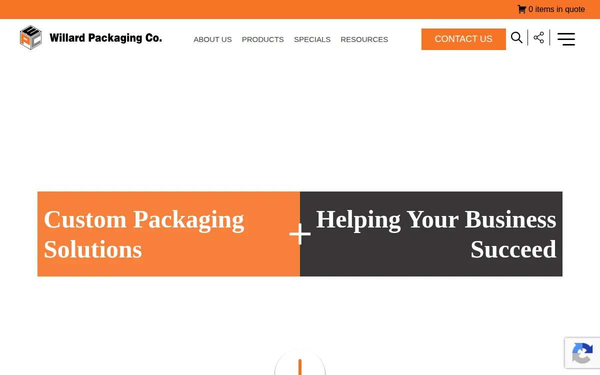 Homepage of Willard Packaging CO INC