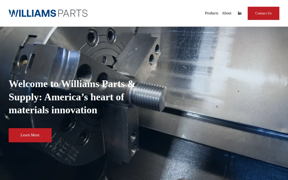 Homepage of Williams Parts & Supply CO. INC.