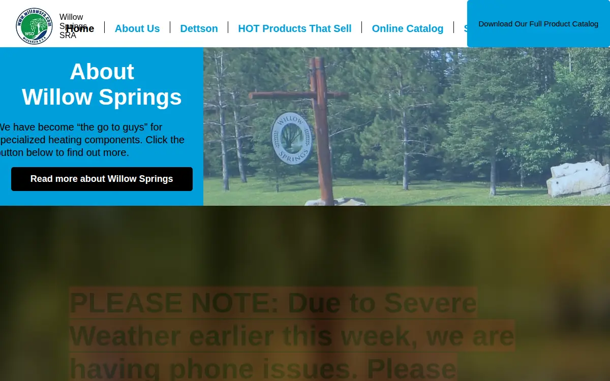 Homepage of Willow Springs S.r.a. LLC