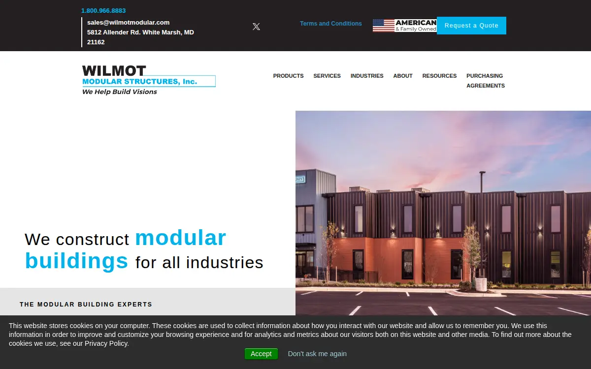 Homepage of Wilmot Modular Structures INC