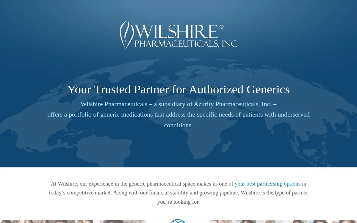 Homepage of Wilshire Pharmaceuticals, INC
