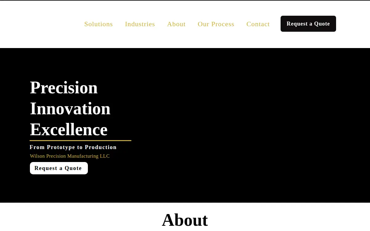 Homepage of Wilson Precision Manufacturing LLC