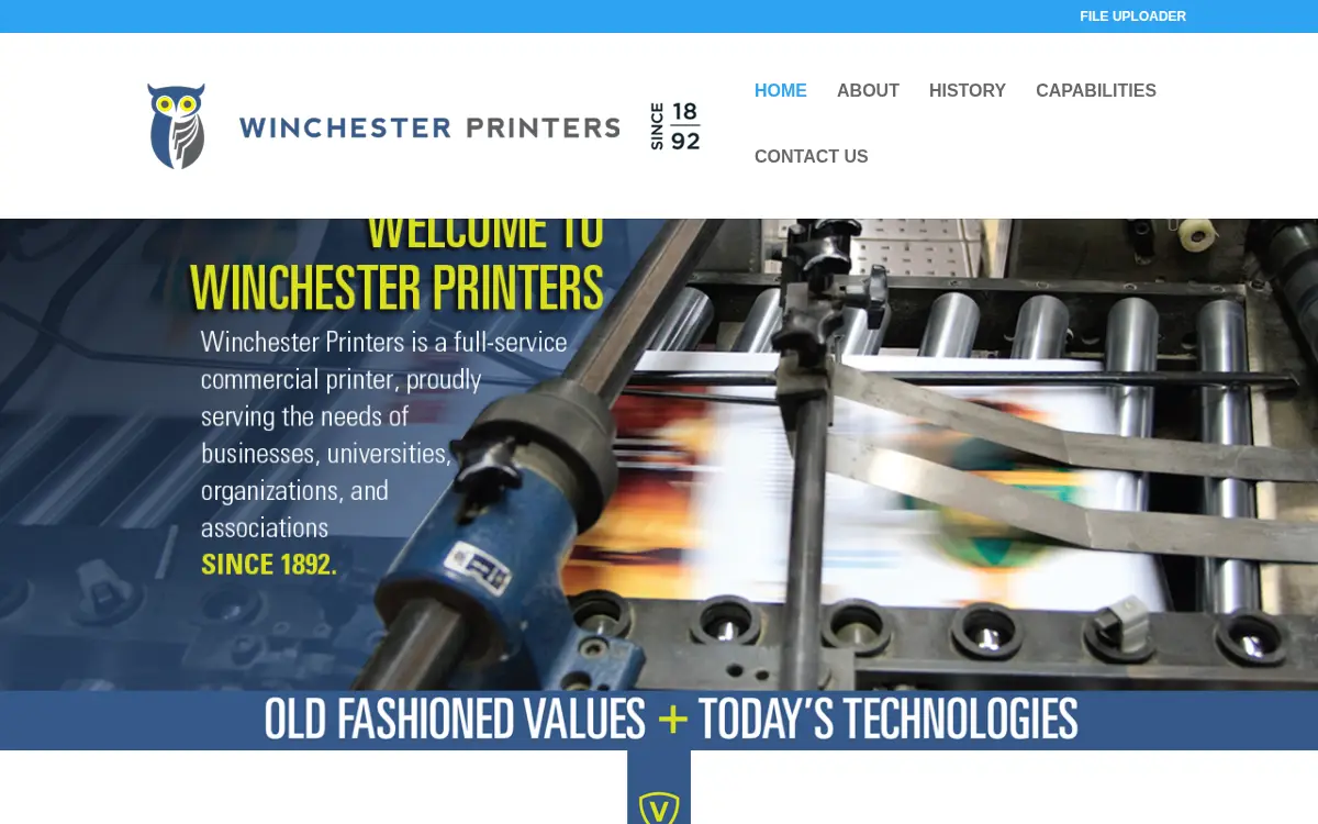 Homepage of Winchester Printers, Incorporated