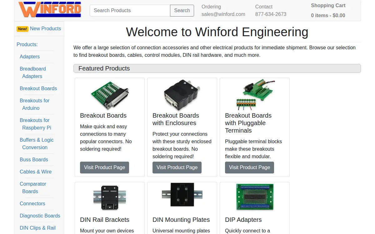 Homepage of Winford Engineering, LLC